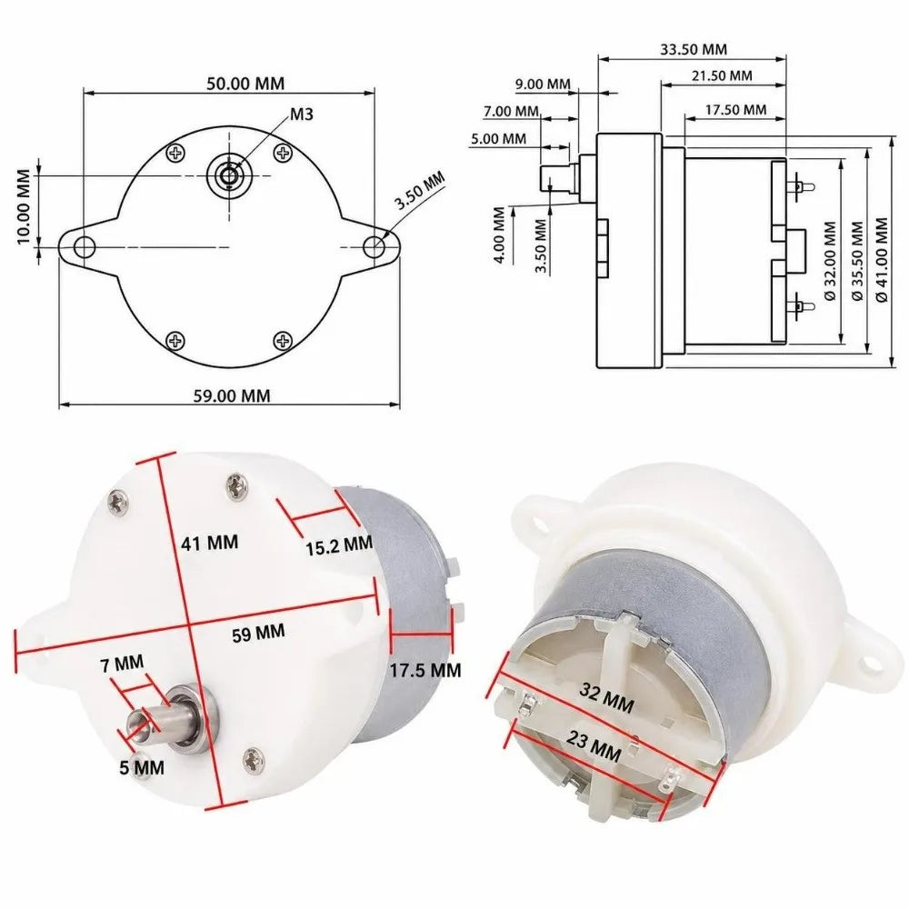 12V DC Gear Motor 10RPM High Torque 4mm Shaft – DIY Projects DC Gear Motor Nixie