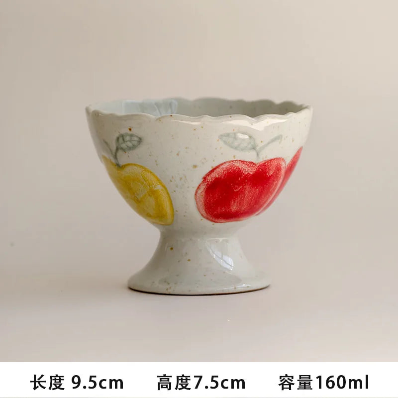 Hand Painted Apple Ceramic Coffee Mug – Cute Couple Gift Ceramic Coffee Mug Nixie 1pc A