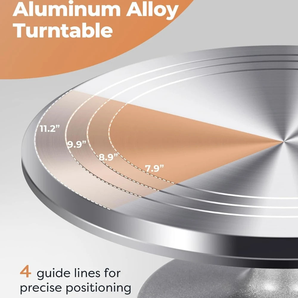 Aluminium Revolving Cake Turntable Stand & Decorating Set