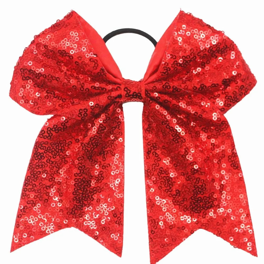 Sparkly Glitter Sequin Dovetail Bows Elastic Hair Ties for Girls