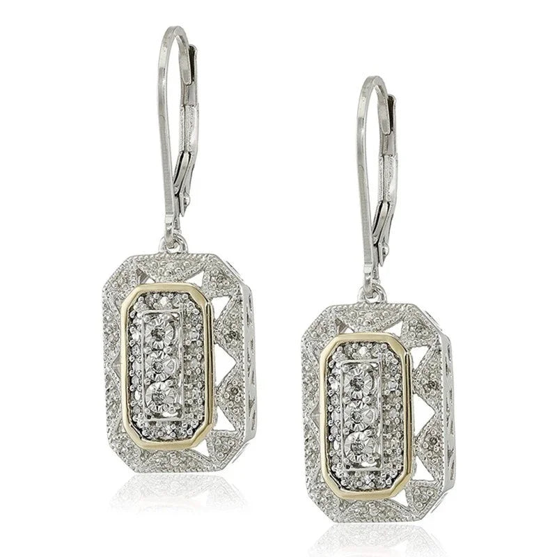 Art Deco Blue CZ Drop Dangle Earrings | Women's Wedding Gift Drop Dangle Earrings Nixie