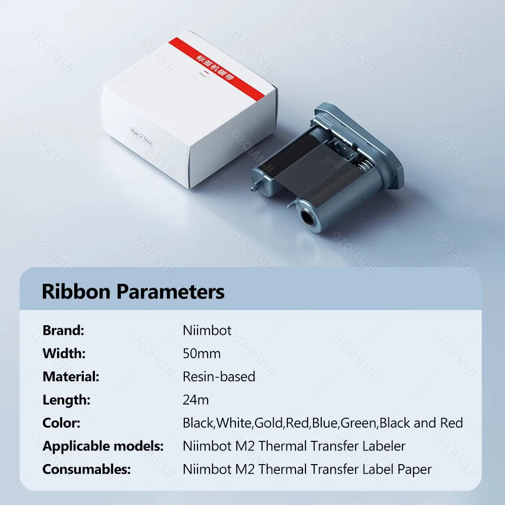 Niimbot M2 Carbon Ribbon 2-Pack | Black Red Gold Blue White Printer Ribbon Nixie