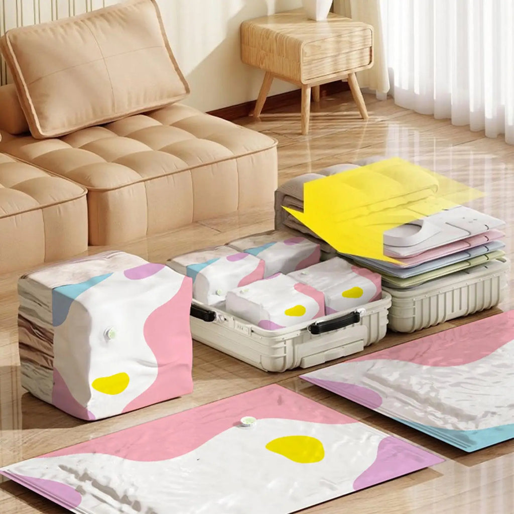 No-Pump Vacuum Storage Bags for Clothes & Comforters