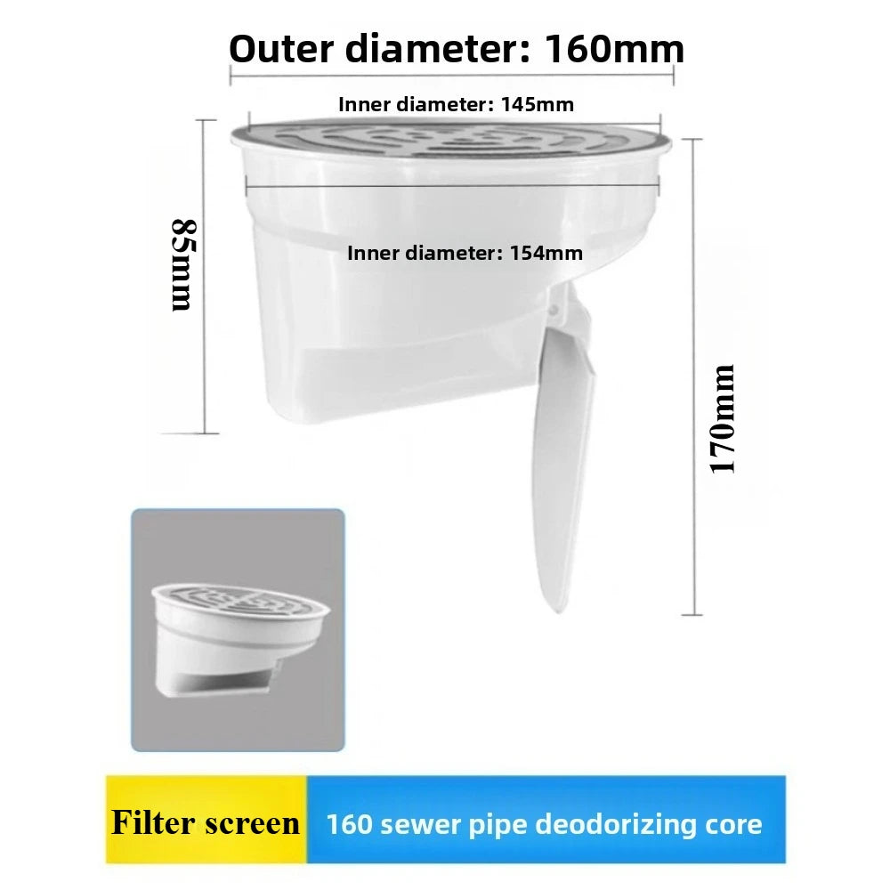 Auto-Closing Toilet Flange Seal Ring – Anti-Leak Drain Cover Floor Drain Seal Nixie 1PC 160mm