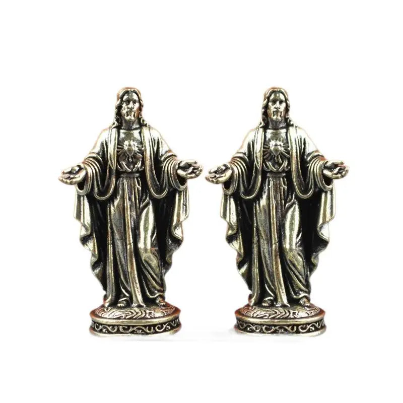Handmade Brass Deity Figurine Vintage Tibetan Desktop Ornament Brass Deity Figurine Nixie