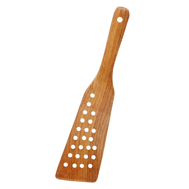 Wooden Spatula Set – 24-Hole Filter & Stir-Fry Turner | Nixie Kitchen Spatula Set Nixie A
