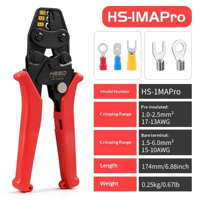 Ratchet Crimping Pliers – Bare Terminal Wire Crimp Tool Ratchet Crimping Pliers Nixie