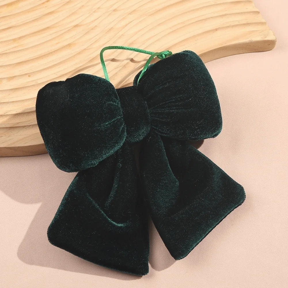 Velvet Bowknot Christmas Ornament – DIY Hanging Xmas Bow Pendant