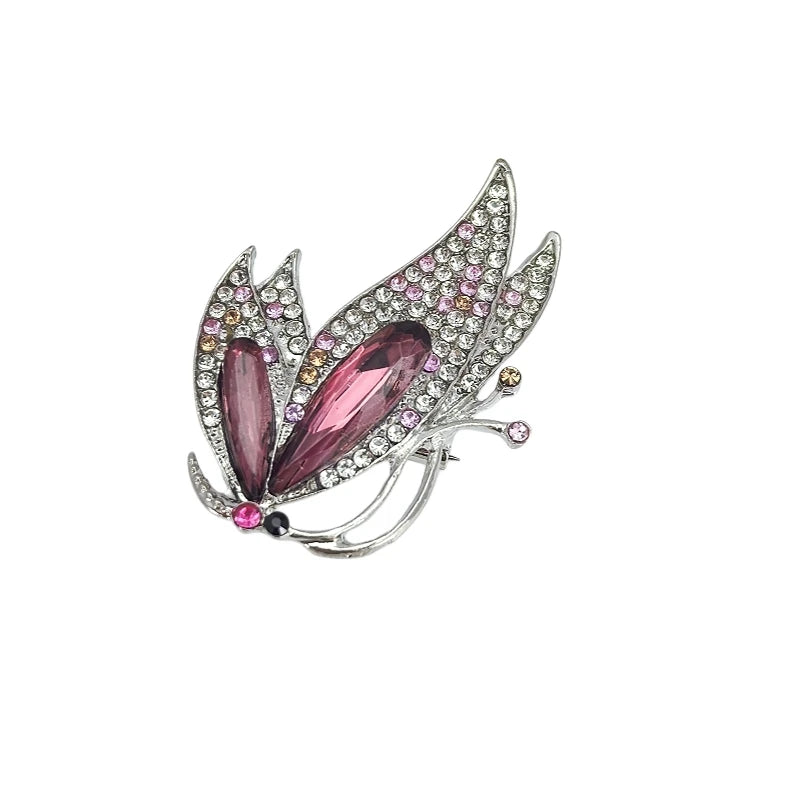 Purple Crystal Butterfly Brooch – Elegant Luxury Fashion Pin Crystal Brooch Pin Nixie