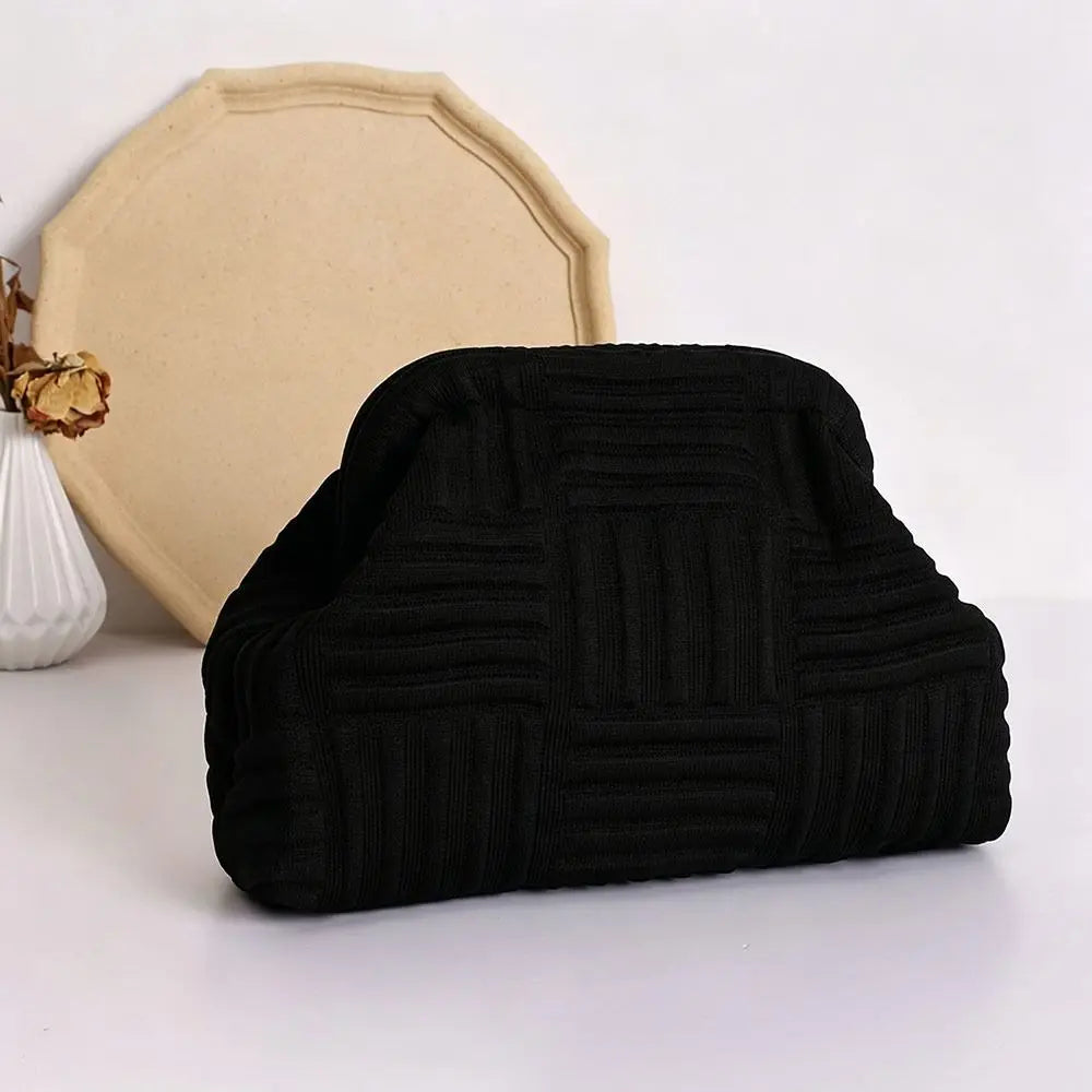 Knit-Textured Evening Clutch Bag | Large Makeup Bag for Women Evening Clutch Bag Nixie