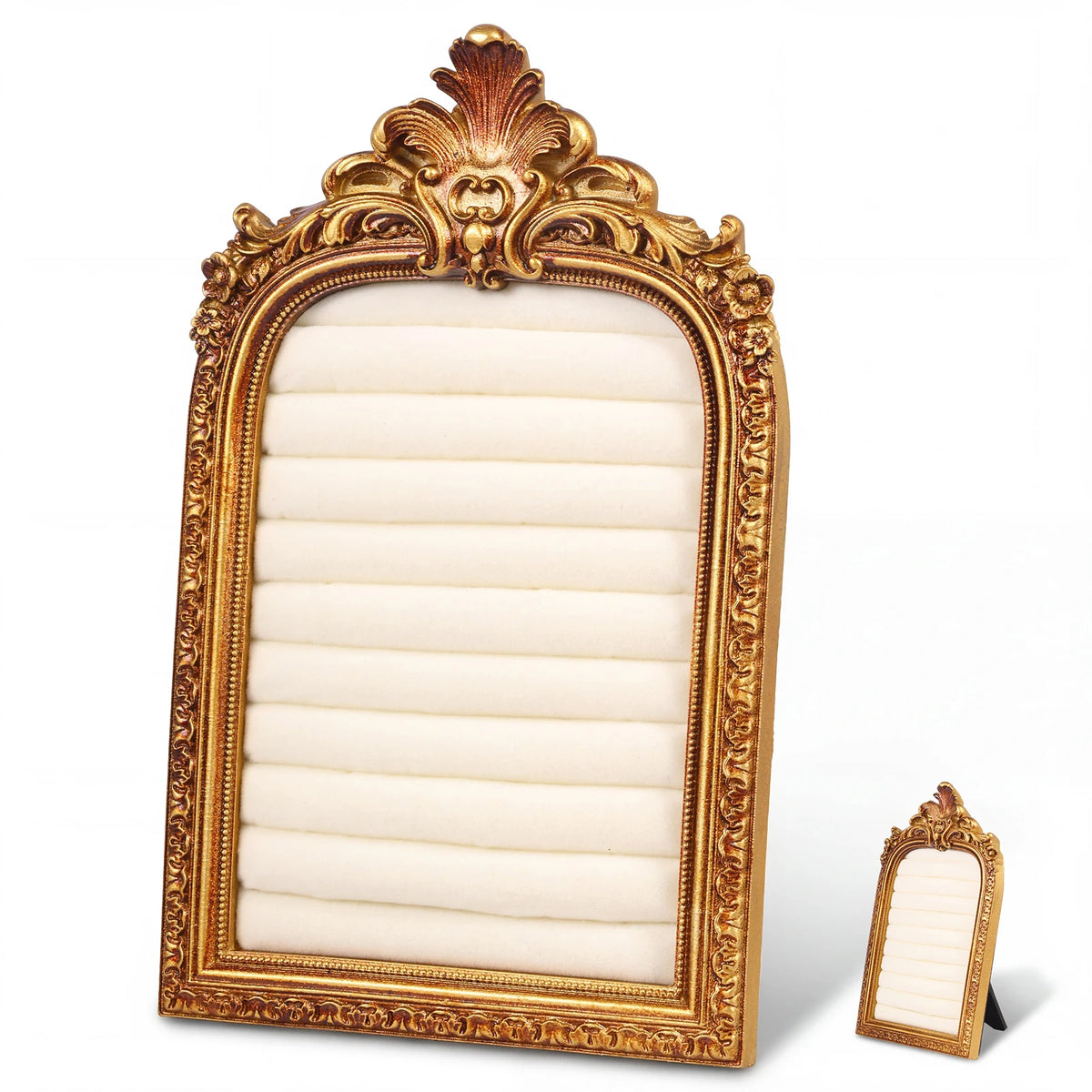Vintage Gold Ring Display Stand & Velvet Earring Tray | Baroque Jewelry Display Stand Nixie 1PC Style 1