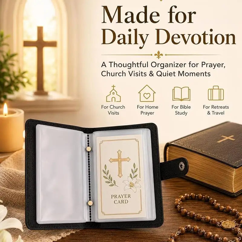 Leather Holy Card Holder Pocket Prayer Card Organizer Card Holder Organizer Nixie