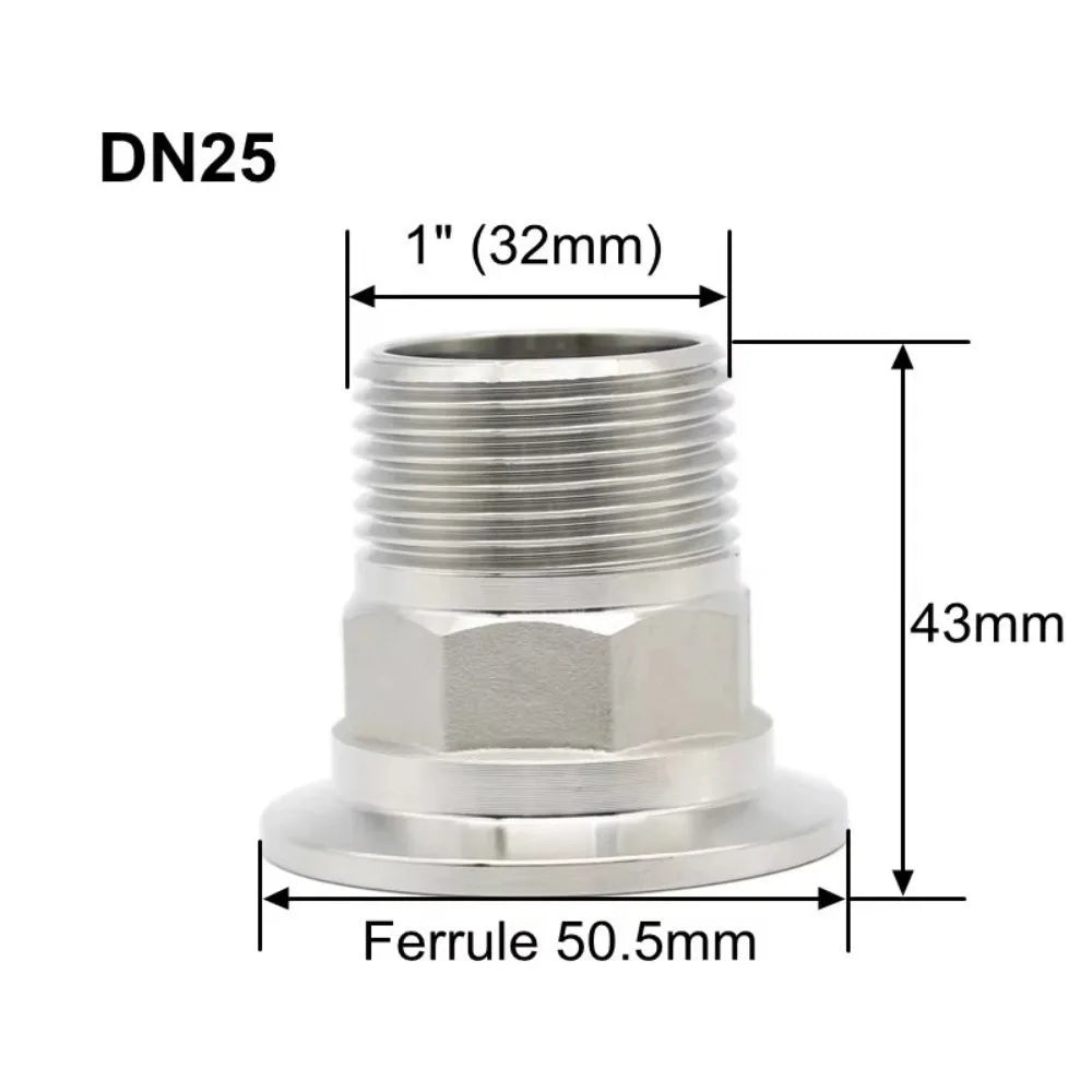 SS304 Stainless Steel Internal Thread Ferrule Clamp Fitting DN8-DN50 Pipe Ferrule Fitting Nixie DN25 Ferrule 50.5