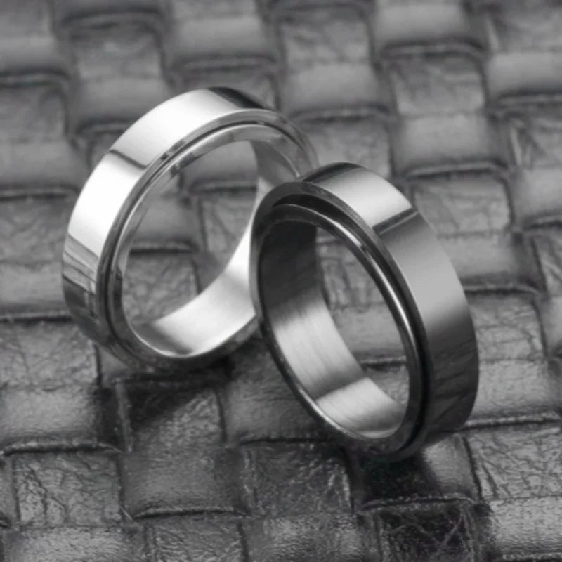 6mm Stainless Steel Spinner Ring for Men & Women | Sizes 6-10 Spinner Ring Nixie