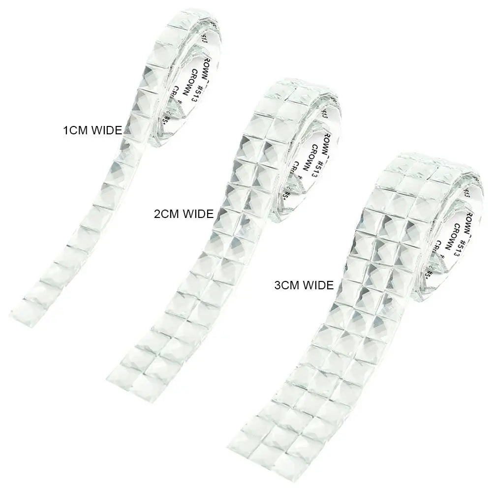 Self-Adhesive Mini Glass Mirror Mosaic Wall Sticker Tiles