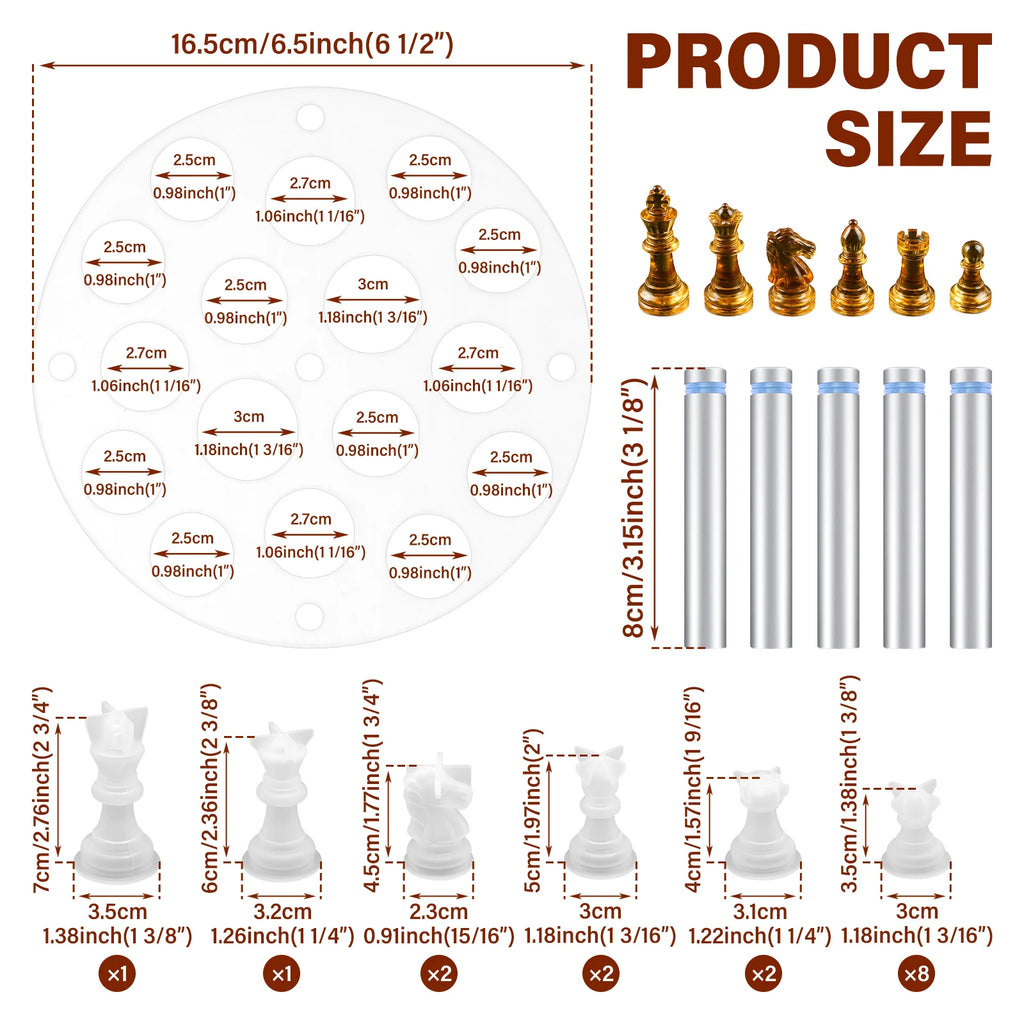 3D Silicone Chess Resin Mold Kit – DIY Chess Set Casting Resin Craft Mold Nixie