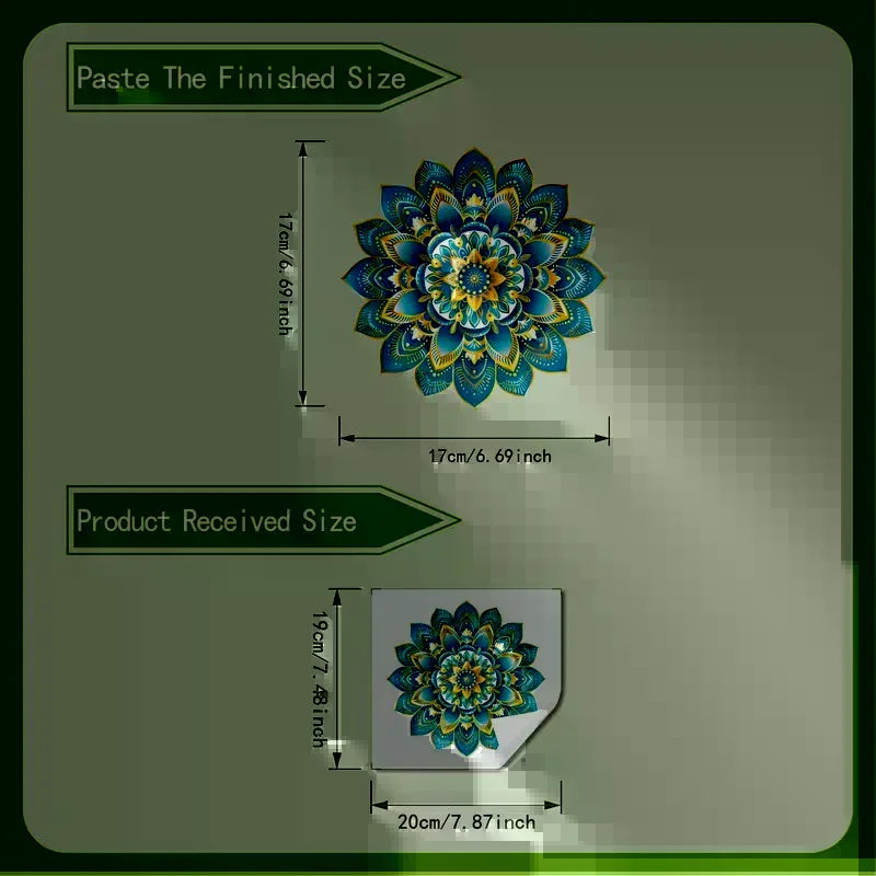 Glow-in-the-Dark Mandala Toilet Lid Sticker – Removable Decal