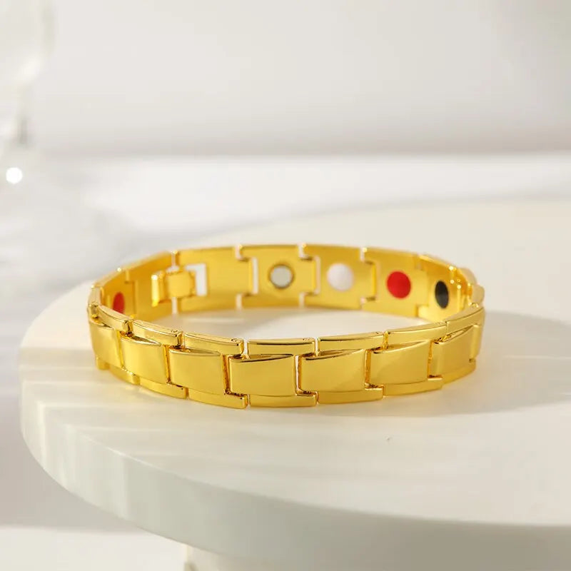 Gold Magnetic Bracelet Unisex – Luxury Oil Drip & Zircon Fashion Bracelet Nixie