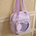Nixie Large Capacity Nylon Shoulder Crossbody Bag – Bow Shoulder Crossbody Bag Nixie BB-103-Purple