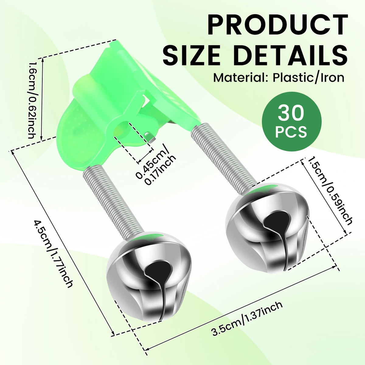30-Pack Fishing Rod Bite Alarm Bells – Clip-On Fish Indicators Fishing Bite Alarms Nixie green 30 pieces