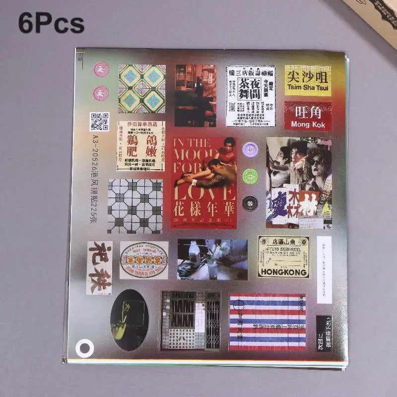 Retro Hong Kong PVC Stickers – Y2K Dreamcore Weirdcore 6/12/18 Decorative Sticker Sheets Nixie A1