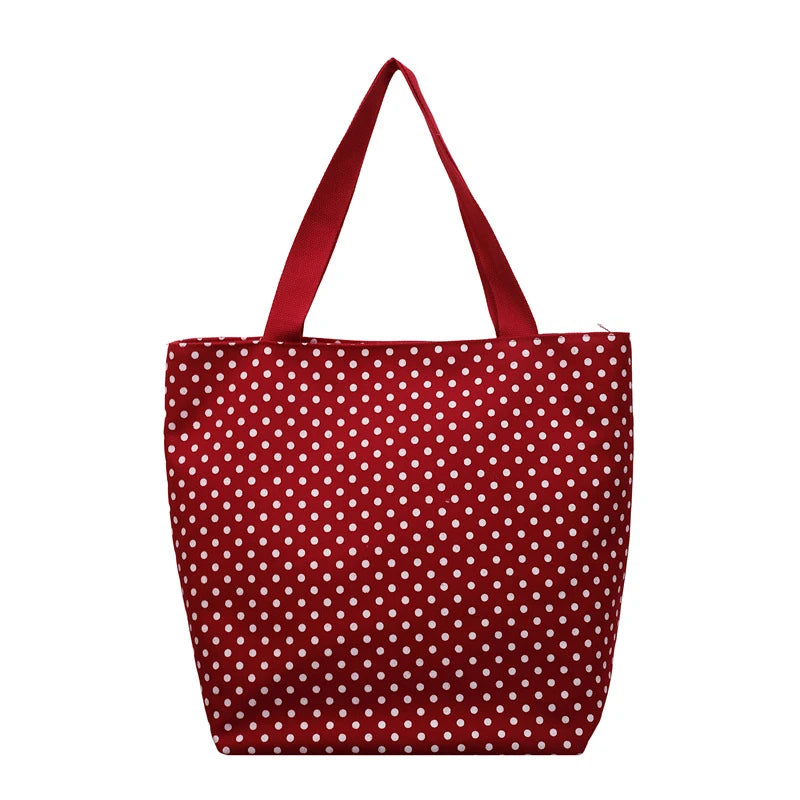 Canvas Polka Dot Large Tote Bag – Shoulder & Commuter Bag Canvas Shoulder Tote Nixie