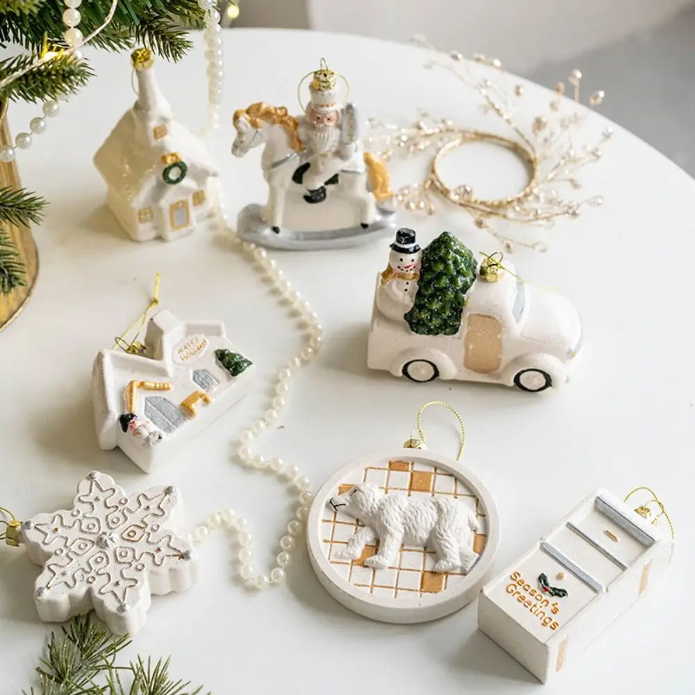 Snowman House Christmas Ceramic Pendant Ornament | Décor
