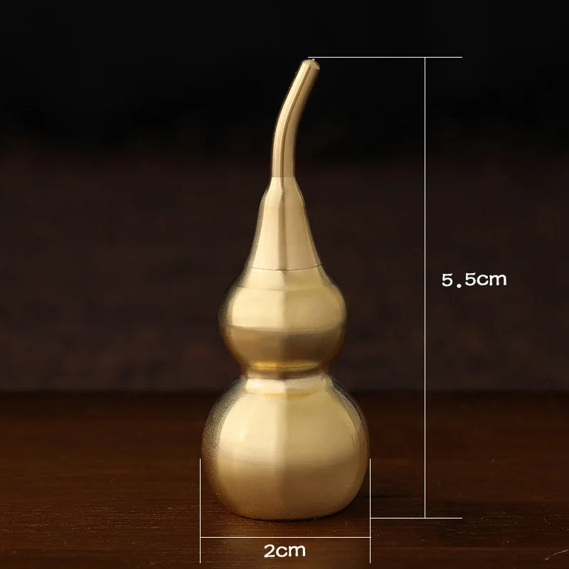 Hollow Brass Gourd Ornament – Feng Shui Copper Home Decor Brass Gourd Ornament Nixie