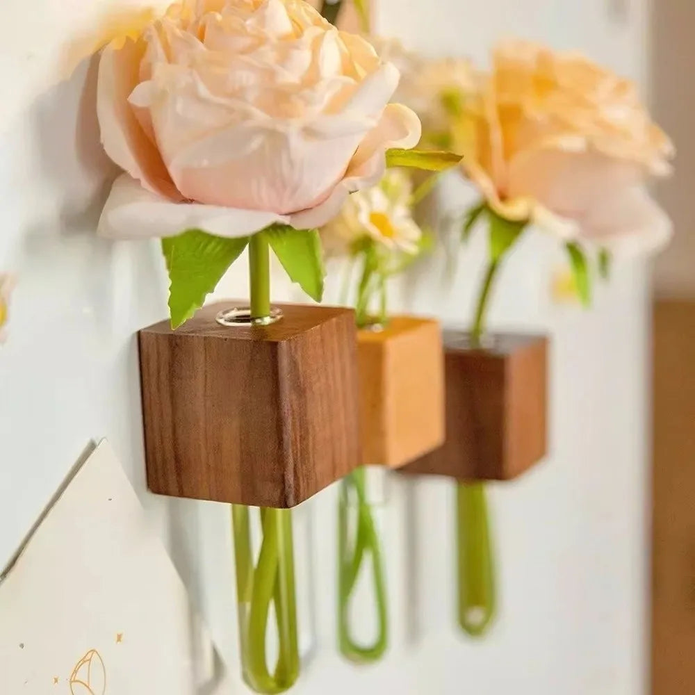 Wooden Refrigerator Vase – French Country Flower Holder Decorative Flower Vase Nixie