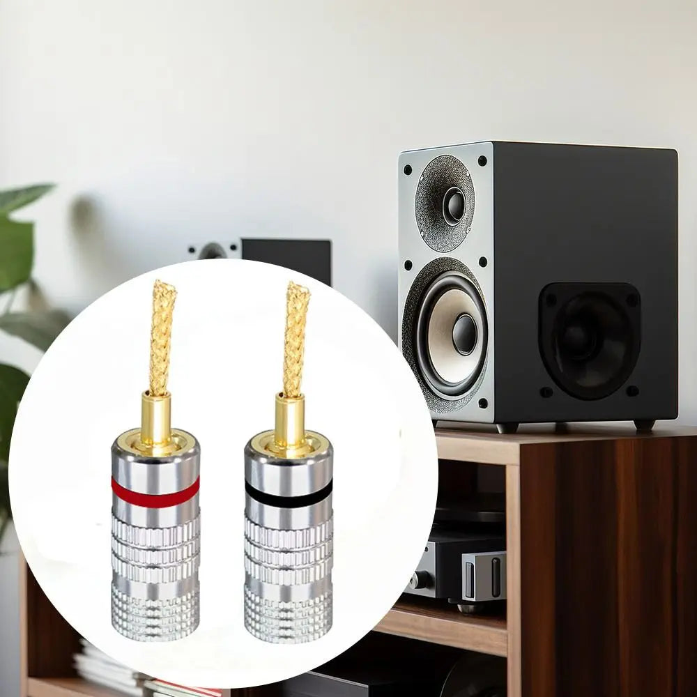 24K Gold Banana Plugs Screw Lock Speaker Wire Connectors Speaker Wire Connector Nixie
