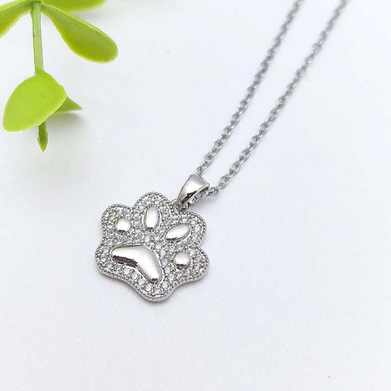 Cat Paw Pendant Necklace – Gold Stainless Steel Clavicle Chain Pendant Necklace Nixie