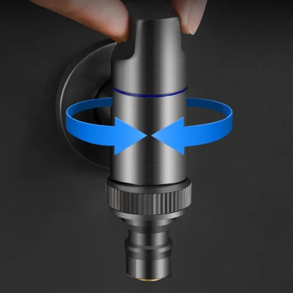 Wall-Mounted Stainless Steel Washing Machine Faucet Valve G1/2 Angle Valve Faucet Nixie