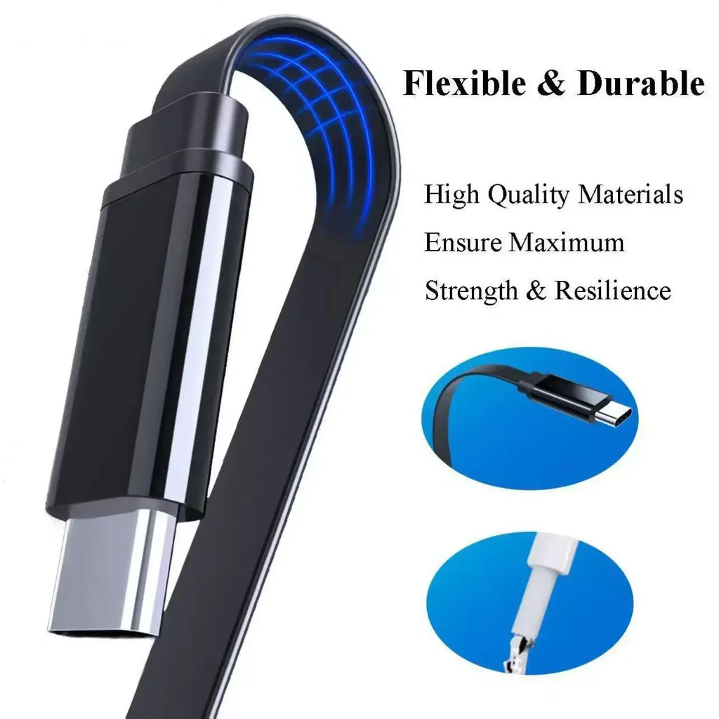 Flat USB to USB-C Cable | PD Fast Charging | Ultra-Thin USB-C Charging Cable Nixie