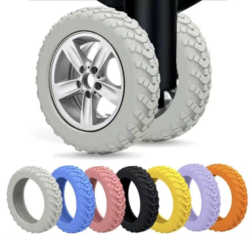 8PCS Rubber Luggage Wheel Covers – Silent Suitcase Caster Protectors Luggage Wheel Covers Nixie