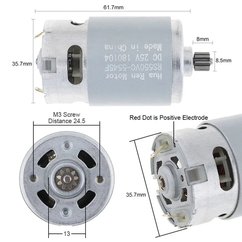 RS550 DC Motor for Cordless Drill & Reciprocating Saw 10.8–25V Power Tool Motor Nixie