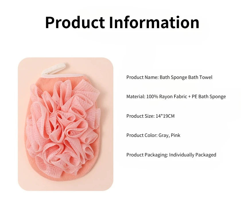 Double-Sided Exfoliating Bath Glove Body Scrubber & Massage Mitt Exfoliating Bath Glove Nixie