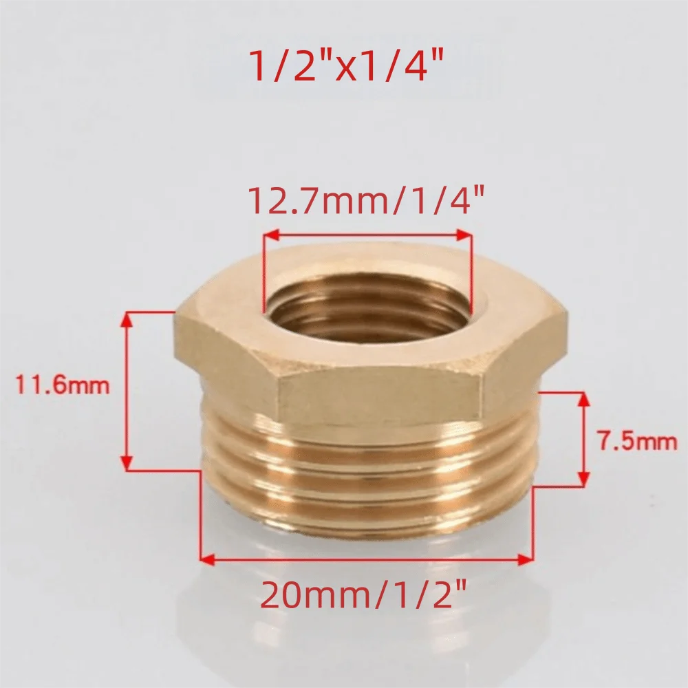 Brass Hex Bushing Reducing Coupler – 1/8 to 3/4 Pipe Fitting Brass Pipe Fitting Nixie 1-2-x1-4-