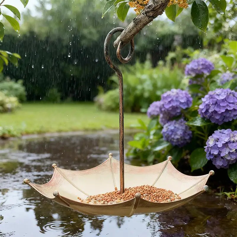 Heavy Duty Iron Hanging Bird Feeder with Large Tray Hanging Bird Feeder Nixie