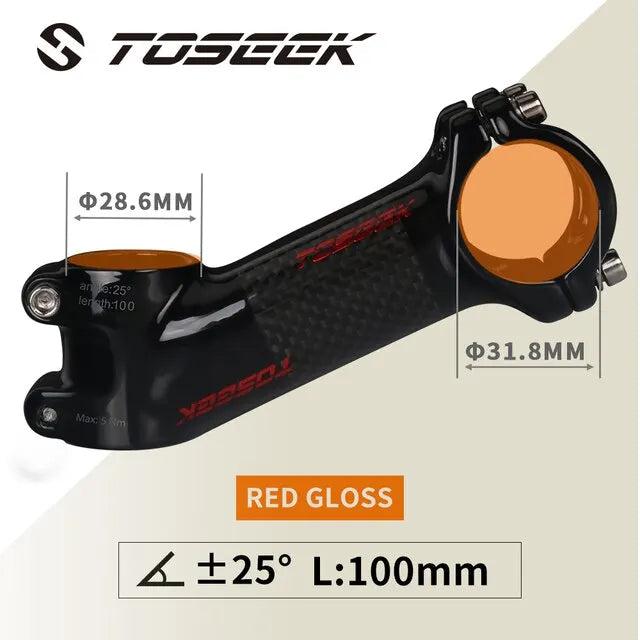 TOSEEK Carbon Alloy MTB Handlebar Stem 31.8mm Ultralight