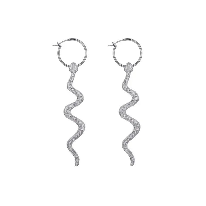 Vintage Snake Dangle Drop Earrings – Zinc Alloy Animal Style Drop Earrings Nixie