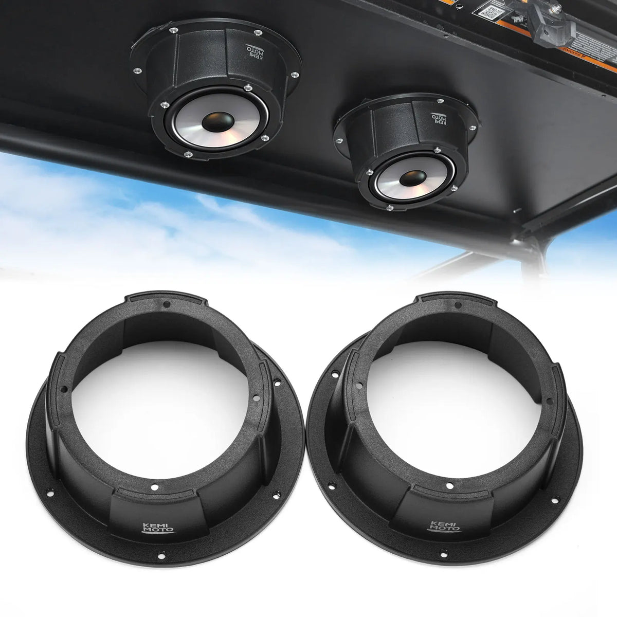 KEMIMOTO 6.5" Angled Speaker Pod Enclosures – UTV, ATV, Boat Speaker Pod Enclosure Nixie