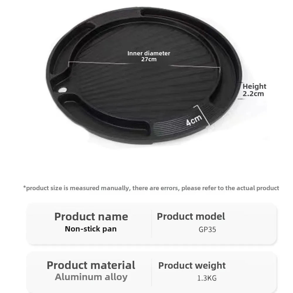 Korean Nonstick BBQ Grill Pan – Cast Aluminum Indoor/Outdoor BBQ Grill Pan Nixie