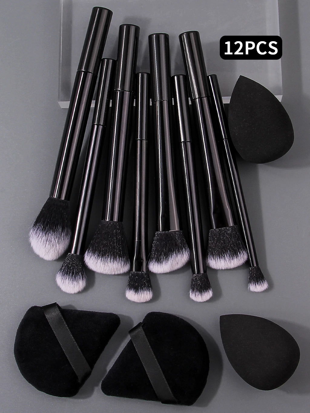 12PCS Beginner Makeup Brush & Sponge Set – Soft & Portable Makeup Brush Set Nixie