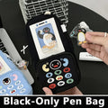 Penguin Canvas Pencil Case Large Capacity Pen Bag | Kawaii Canvas Pencil Case Nixie Black
