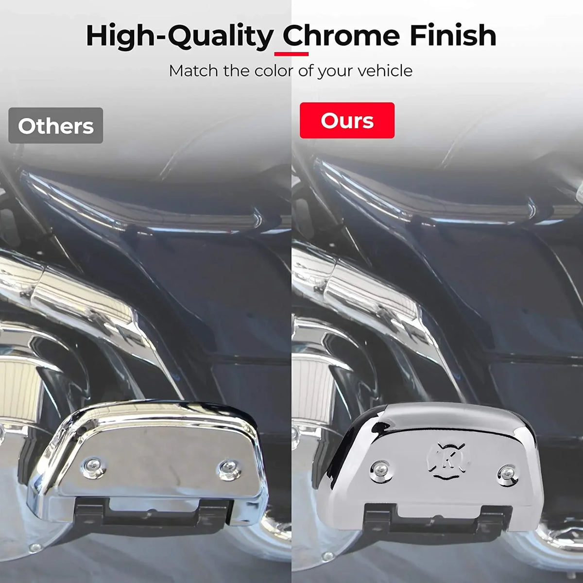 Chrome D-Shaped Passenger Floorboard Covers – Harley Touring Softail Motorcycle Floorboard Covers Nixie