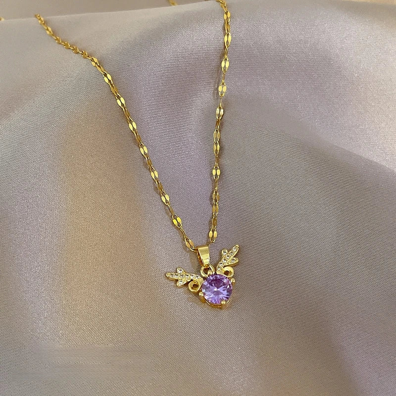 Zirconia Pendant Necklace for Women | Gold Minimalist Chain Pendant Necklace Nixie