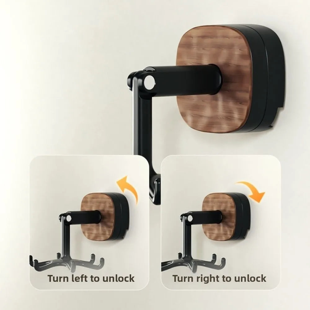 360° Rotating 6-Hook Kitchen Organizer – No-Drill Wall Hanger