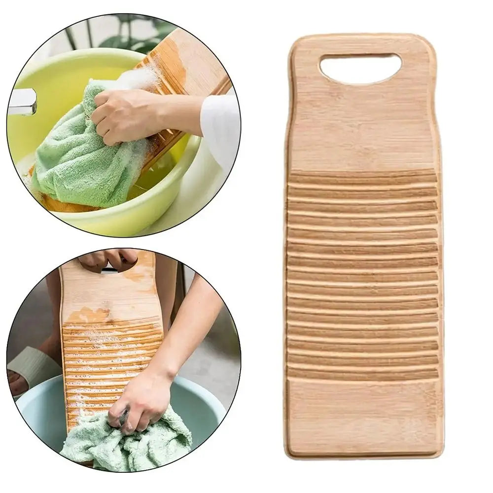 Bamboo Wood Washboard – Portable Anti-Slip Hand Laundry Scrub