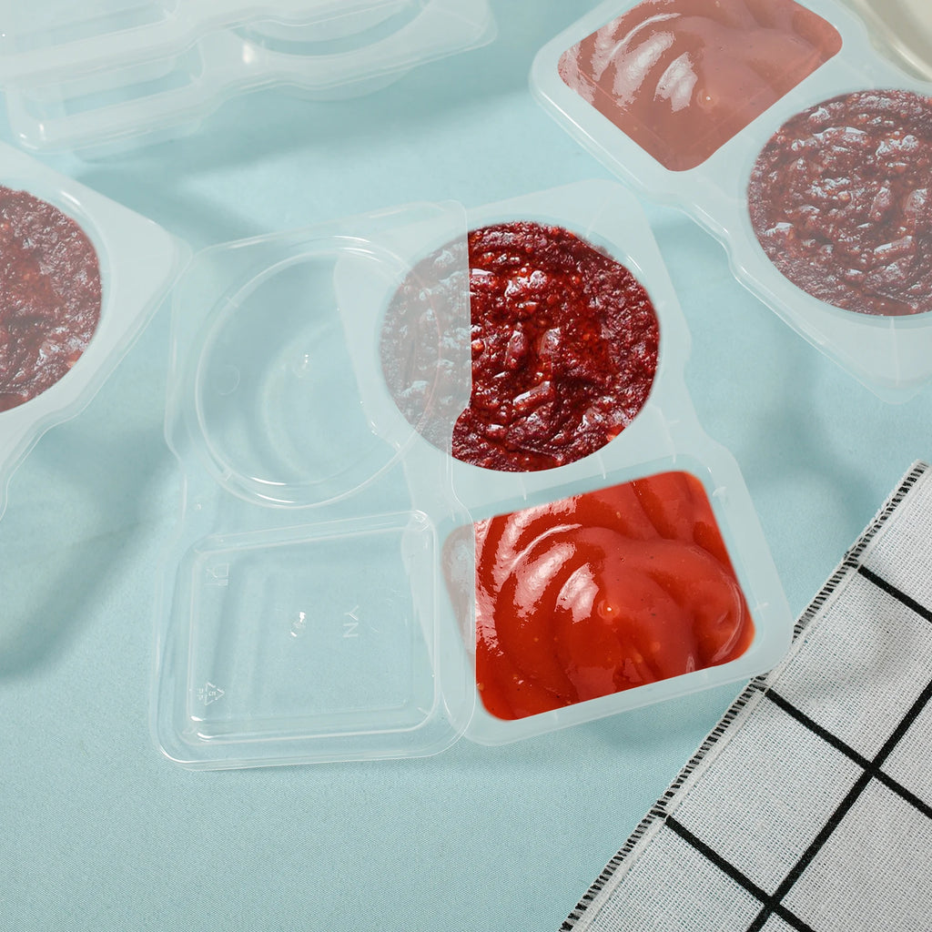 40Pcs Double Compartment Condiment Containers Leak-Proof Condiment Containers Nixie