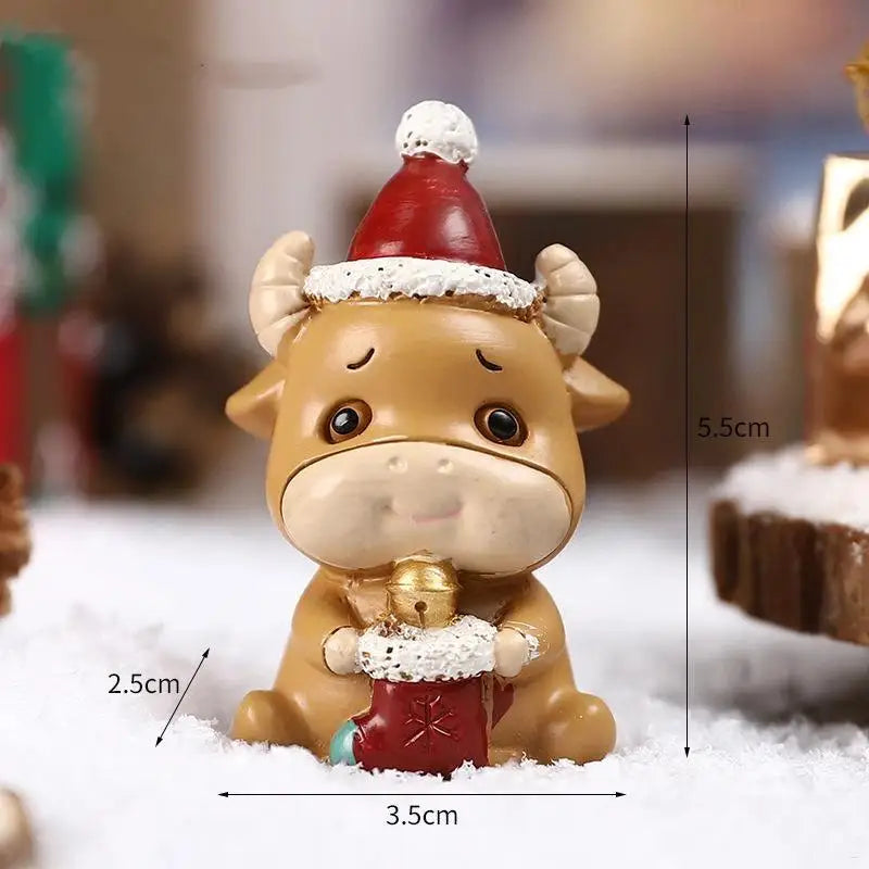 Mini Resin Christmas Animal Ornament | Cute Xmas Tree Pendant